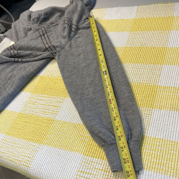 Mens Toscano Button Collar Polo Sweater Large Plaid Gray 100% Wool Made in Italy - Picture 14 of 14